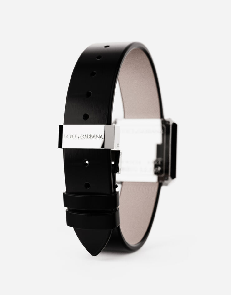 Dolce & Gabbana ساعة صوفيا فولاذ بماس عديم اللون أسود WWJC2SXCMDT