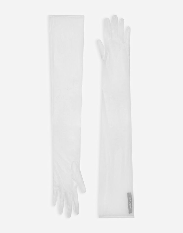 Dolce & Gabbana Long tulle gloves Blanco FG108AGDCID
