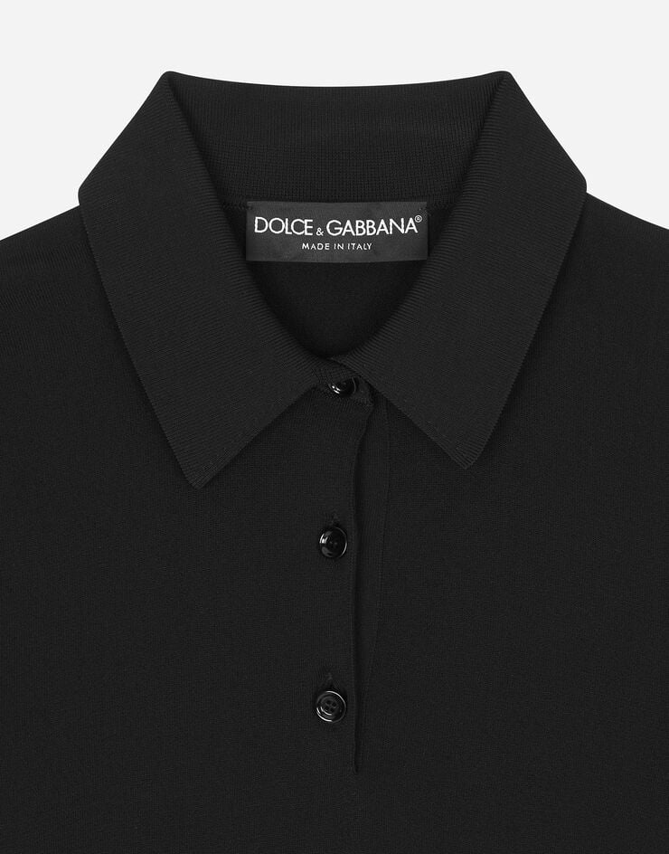 Dolce & Gabbana Poloshirt aus Viskose Schwarz FXE03TJBMQ3