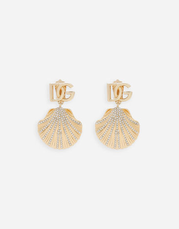 ${brand} Earrings with rhinestone-detailed shell and DG logo ${colorDescription} ${masterID}