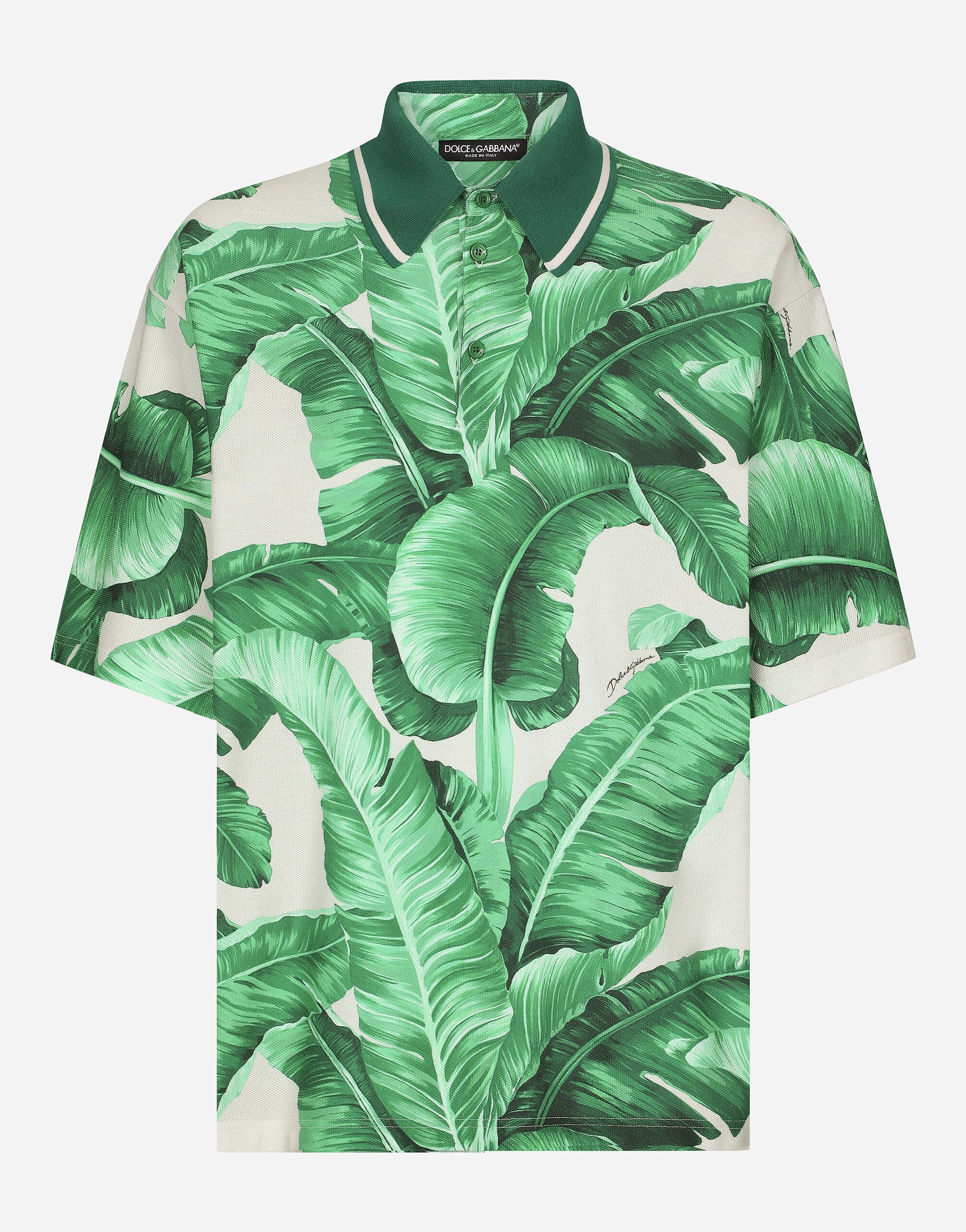 ${brand} Oversize polo-shirt with banana tree print ${colorDescription} ${masterID}