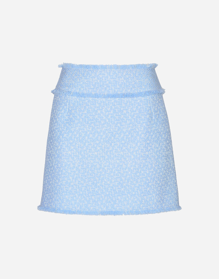 Dolce & Gabbana Raschel tweed miniskirt Azure F4CR5THUMUA