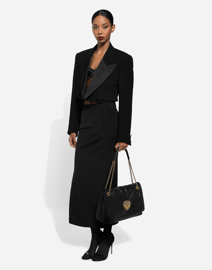 Large Devotion Soft shoulder bag in Black for Women | Dolce&Gabbana®