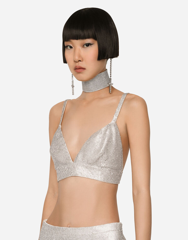 Silk crystal embellished bra, Tops, Women's