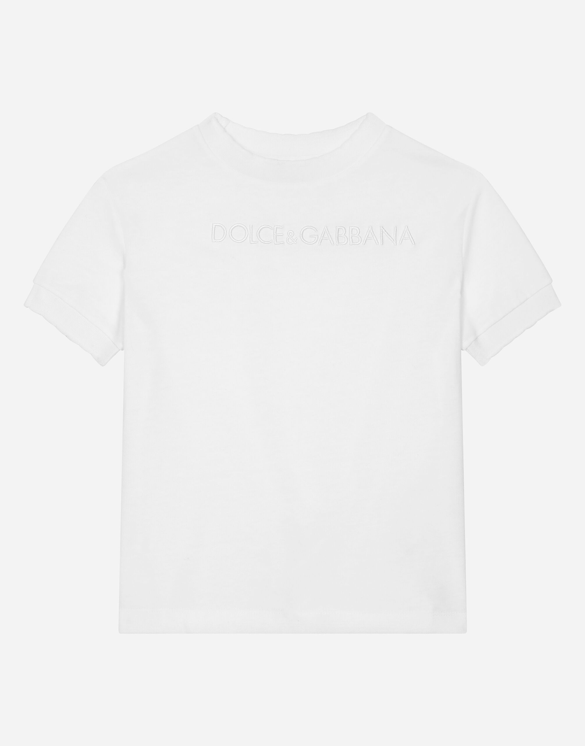 Dolce & Gabbana Jersey T-shirt with Dolce&Gabbana logo White L51N69FG5BL