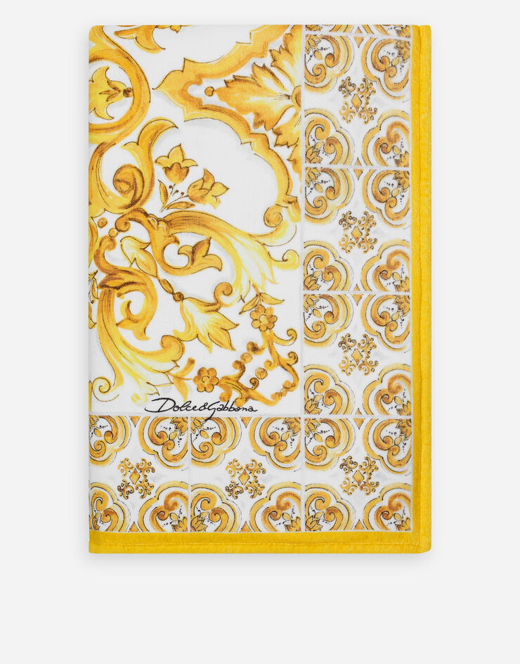 Dolce & Gabbana Majolica-print terry beach towel (114x185) Print O5A03JONN82