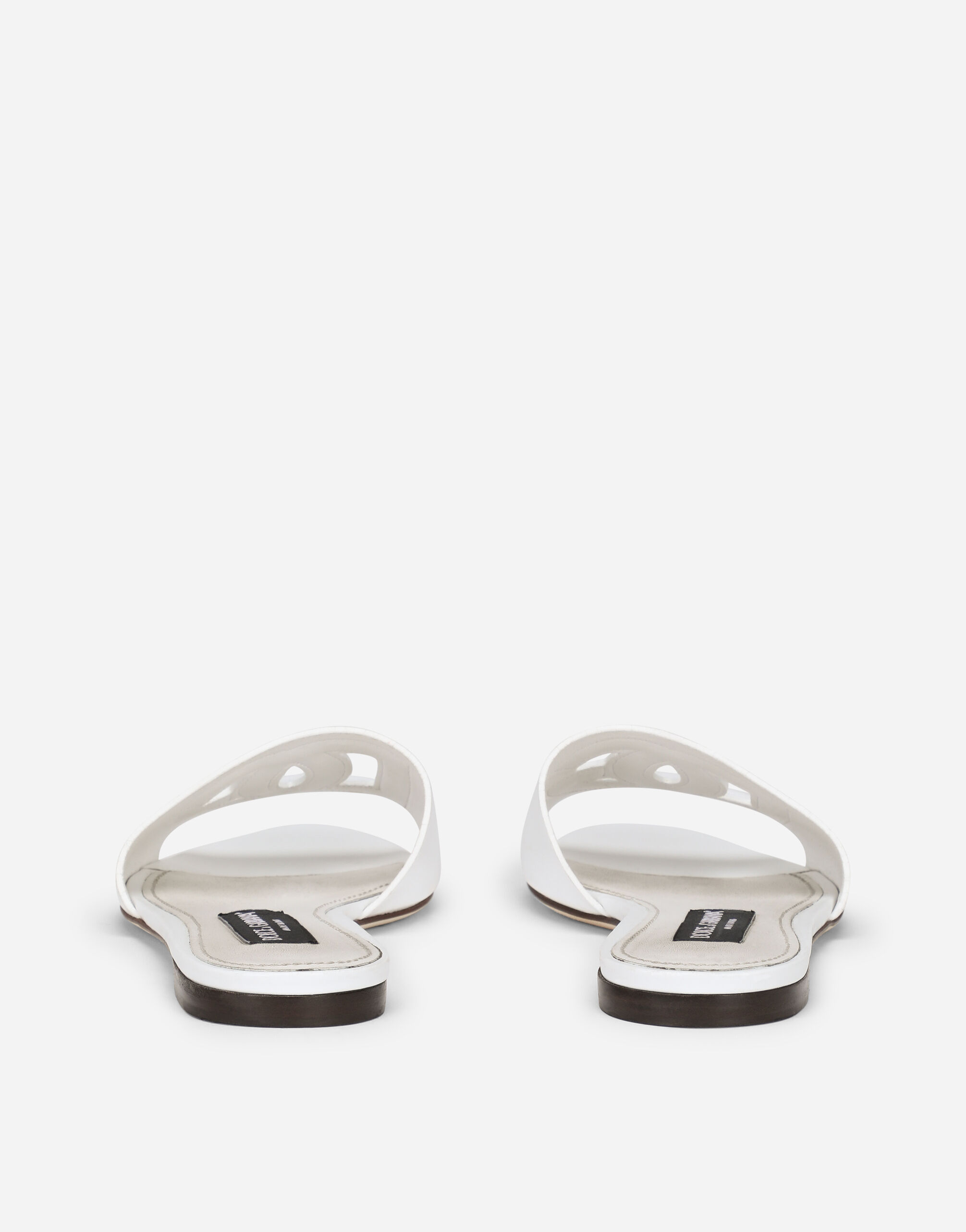 Calfskin slides with DG logo in White for | Dolce&Gabbana® US