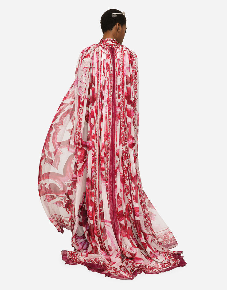 Dolce & Gabbana Majolica-print chiffon cape 멀티 컬러 F0P34THI1BI