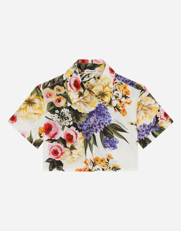 Dolce & Gabbana Bluse aus Popeline mit Garten-Print Drucken L54S05G7KXP