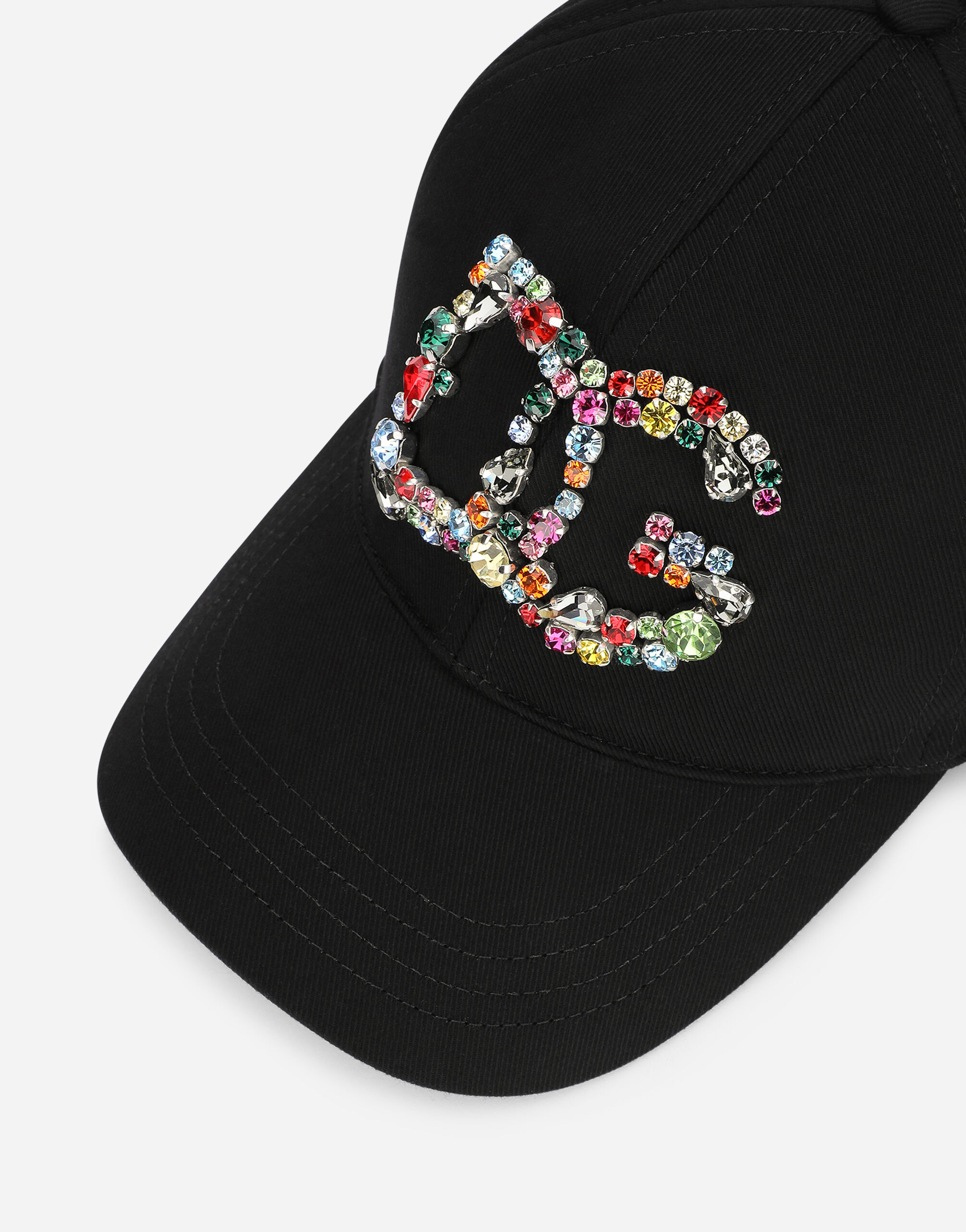 Baseball cap with crystal-embellished DG logo in Black for 