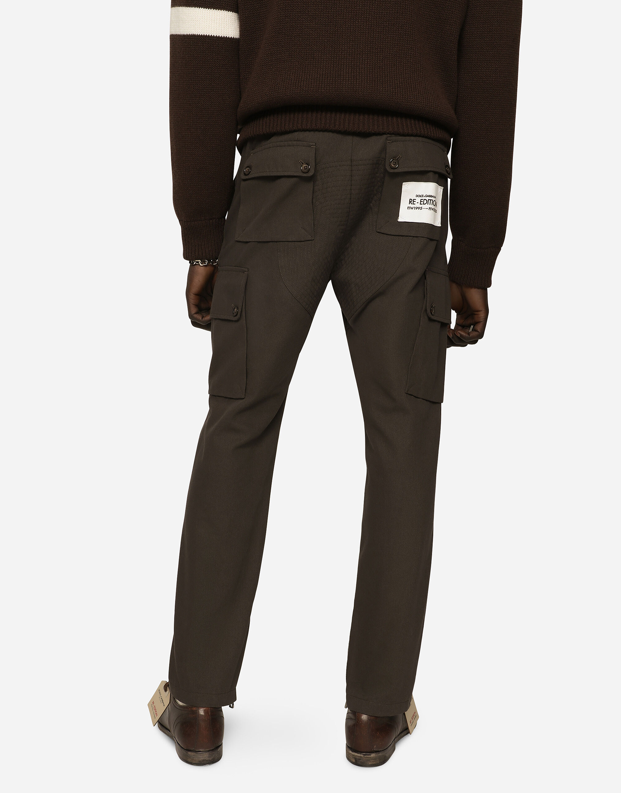ブラウンのメンズ Cotton twill cargo biker pants | Dolce&Gabbana®