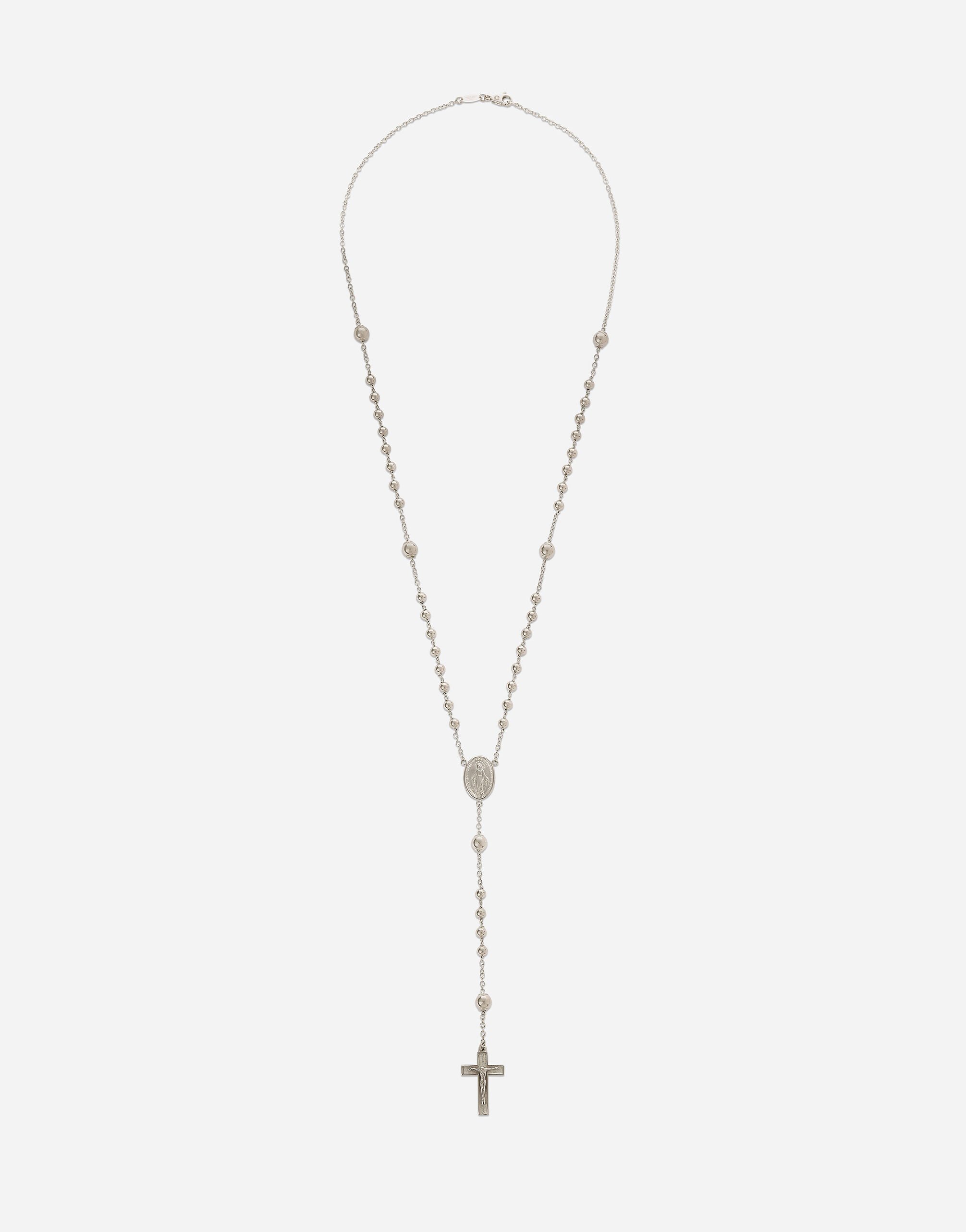 Handmade Rosary Necklace with Gold Cross Pendant