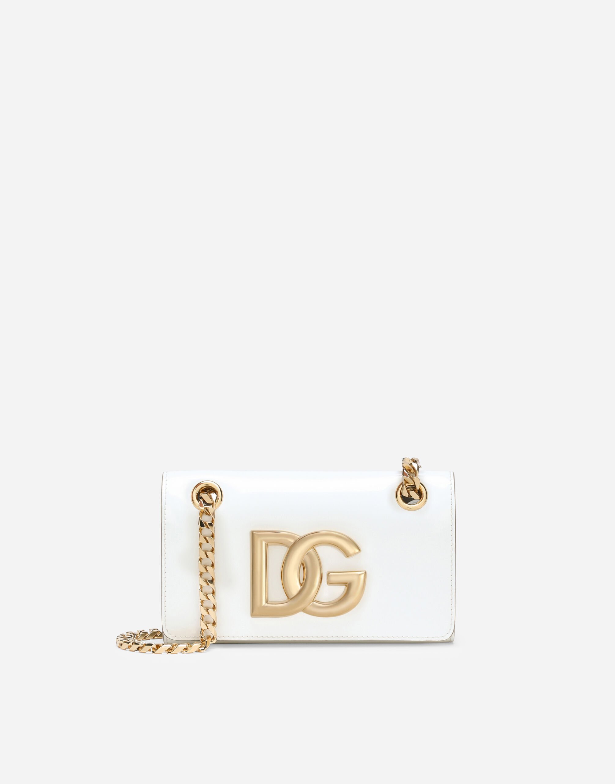 Dolce & Gabbana Phone bag 3.5 en cuir de veau brillant Orange BI3279AS204