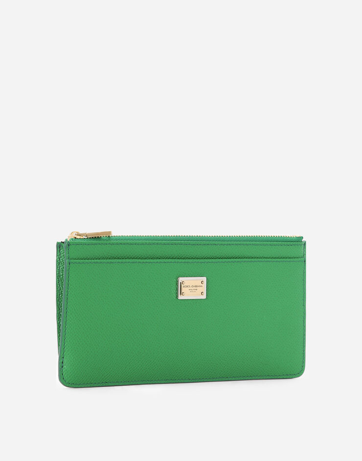 Dolce & Gabbana Large card holder with tag Verde BI1265A1001