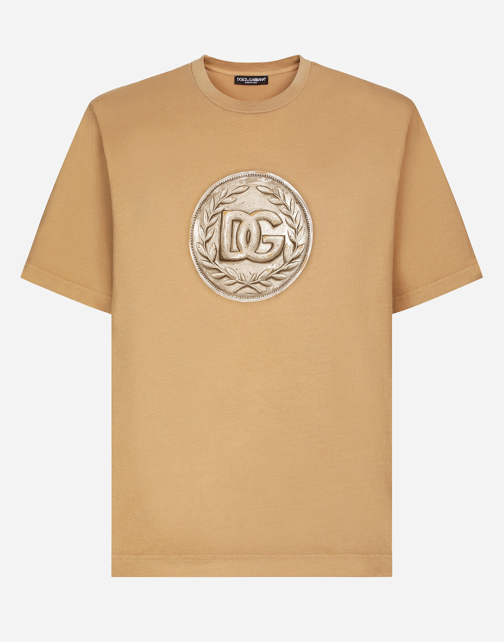 DG coin print cotton T-shirt in Beige for | Dolce&Gabbana® US