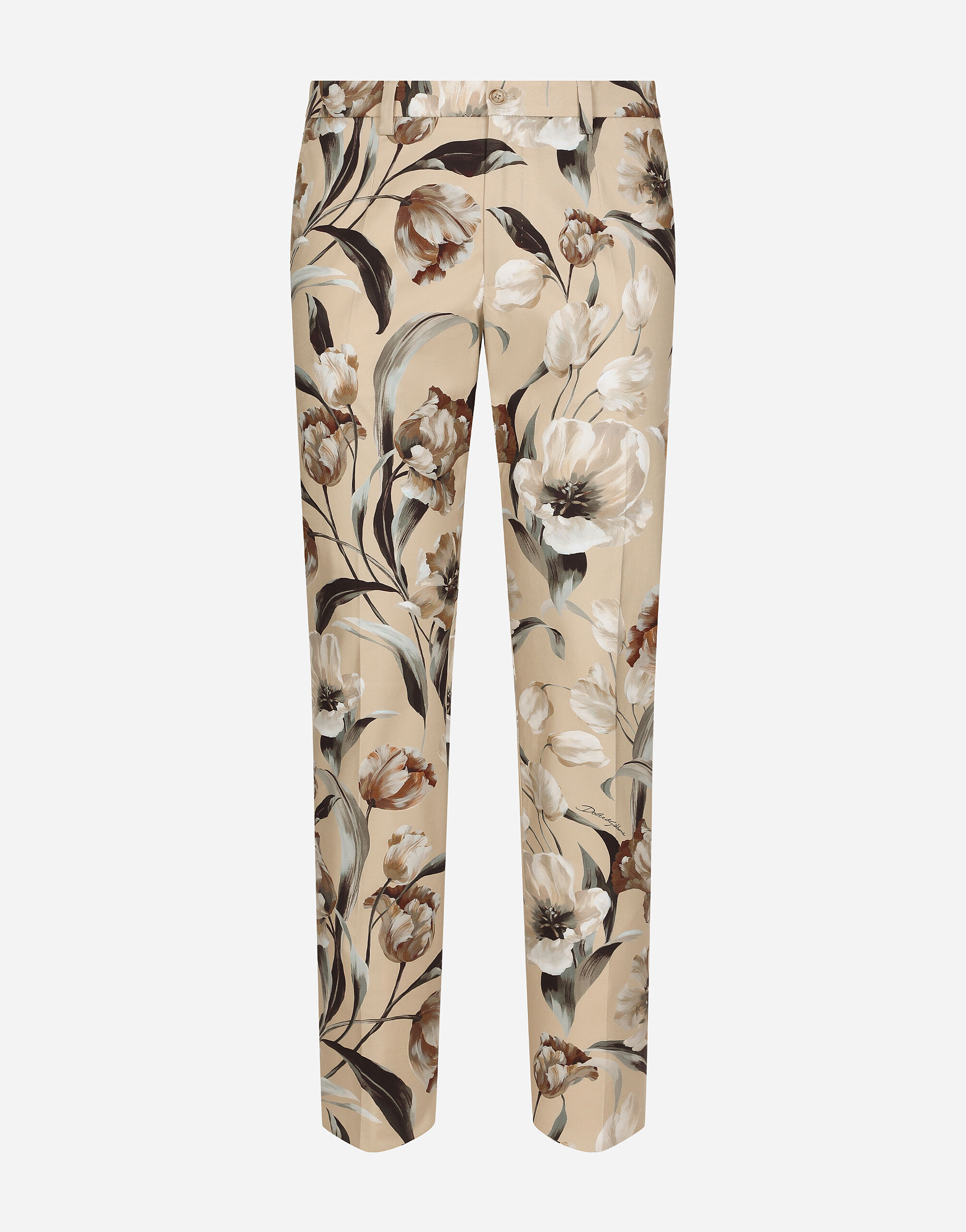 ${brand} Pantalón de dril elástico con estampado de flores ${colorDescription} ${masterID}