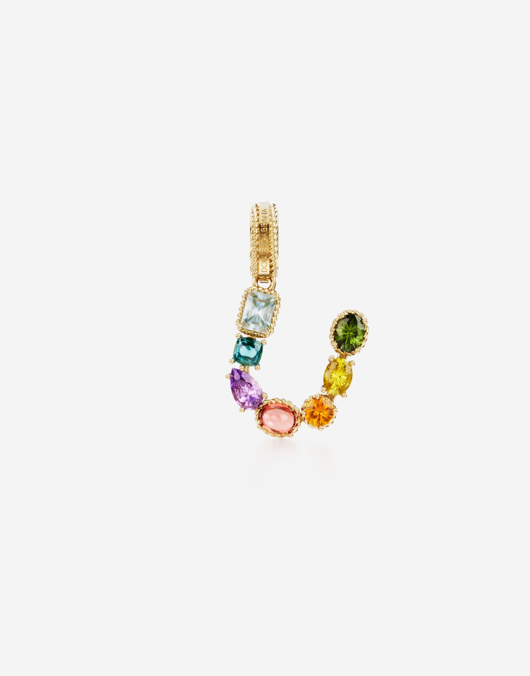 Dolce & Gabbana Charm U Rainbow alphabet aus 18-karätigem Gelbgold mit mehrfarbigen Edelsteinen GOLD WANR2GWMIXB