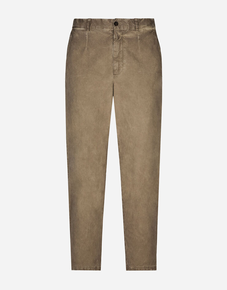 Dolce & Gabbana Garment-dyed cotton pants Beige GV5ZHTG8LG8