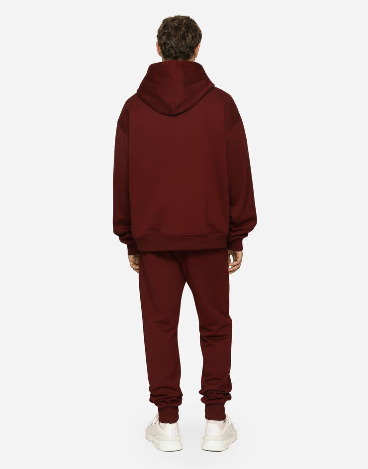 Dolce&Gabbana® hoodie for DG with logo US in print Bordeaux | Jersey