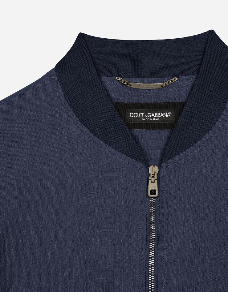 Dolce & Gabbana リネン ボンバージャケット ブルー G9BFNTFU4K6