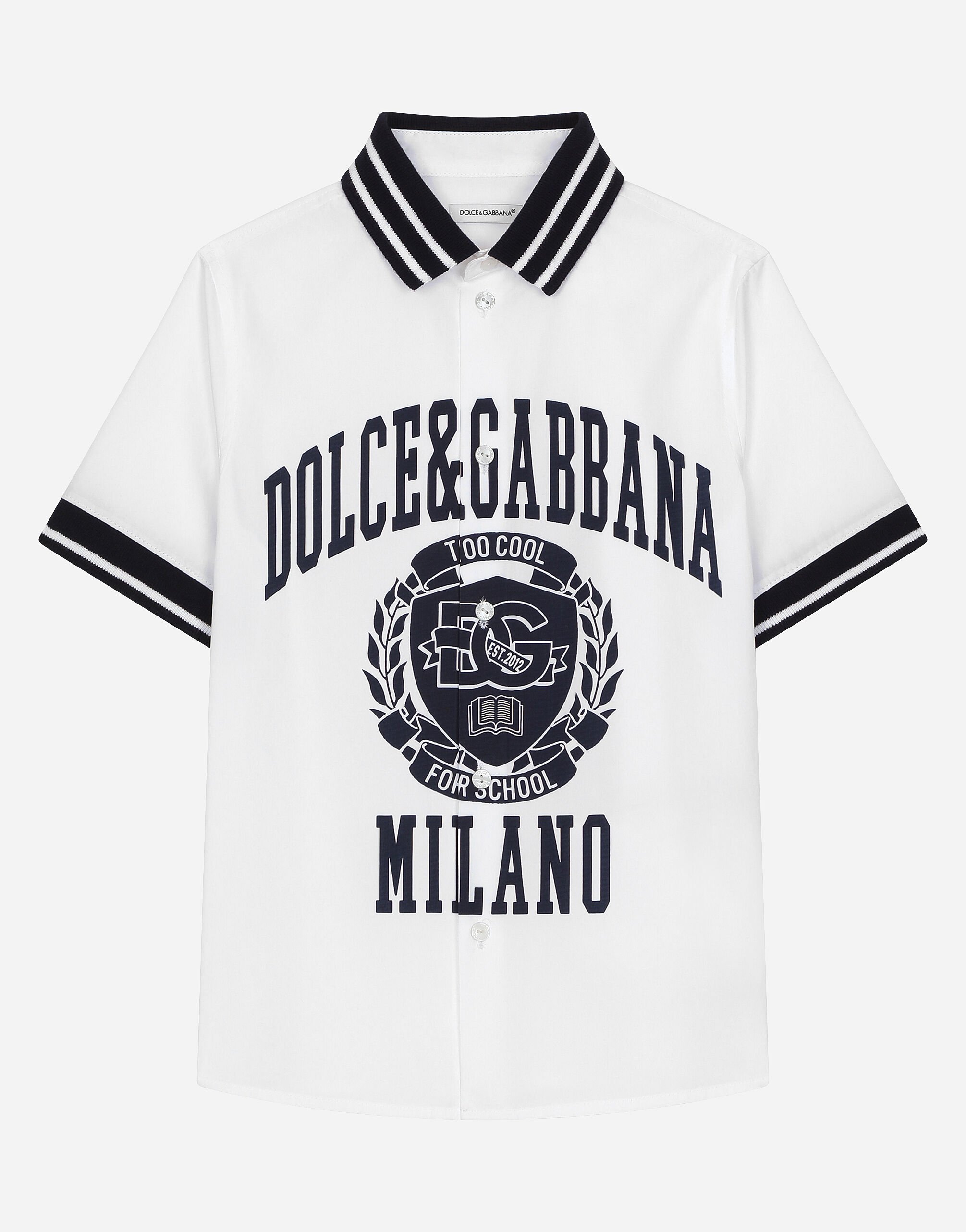 ${brand} Poplin polo-shirt with Dolce&Gabbana logo ${colorDescription} ${masterID}