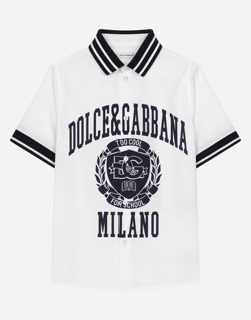 ${brand} Poplin polo-shirt with Dolce&Gabbana logo ${colorDescription} ${masterID}