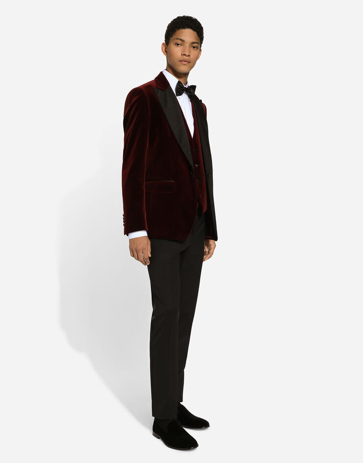 Dolce & Gabbana Giacca tuxedo in velluto Viola G2TV9TFUVG7