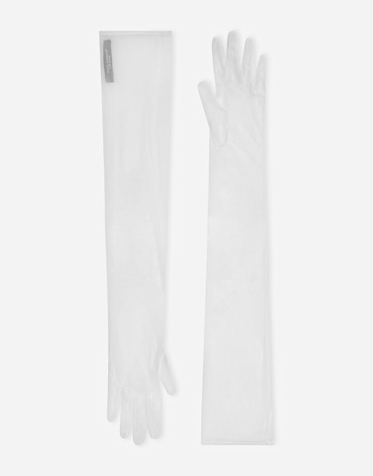 Dolce & Gabbana Long tulle gloves Blanco FG108AGDCID