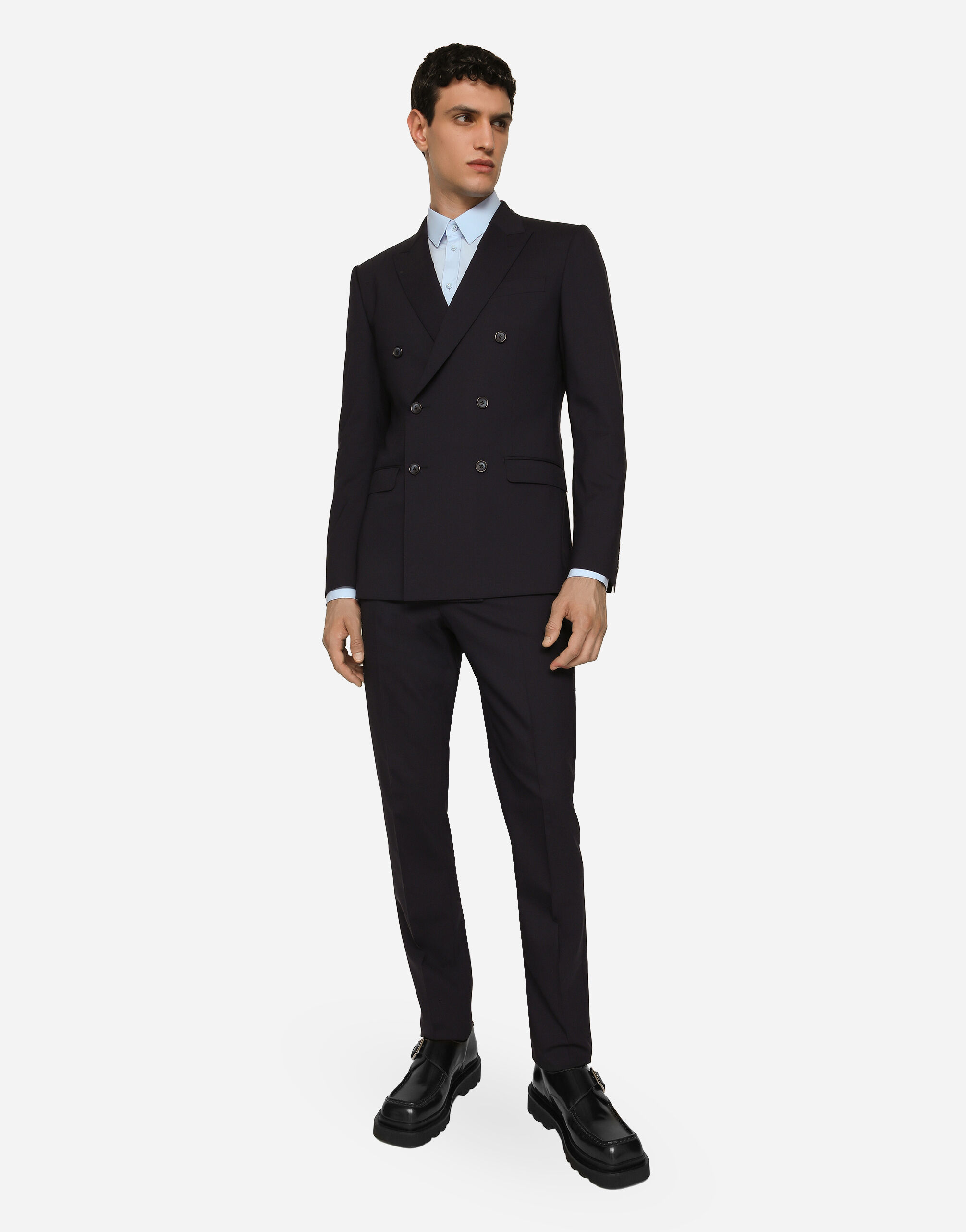 Double-breasted stretch wool Martini-fit suit