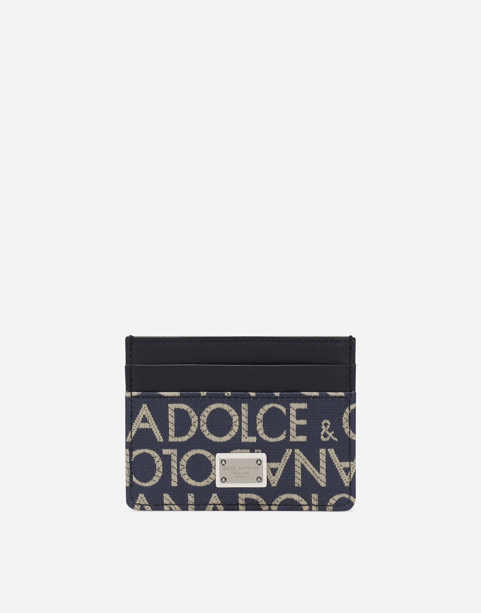 Dolce & Gabbana Tarjetero de tejido jacquard revestido Noir BP3259AG182