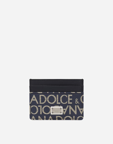 Dolce & Gabbana Coated jacquard card holder Black BP3259AG182