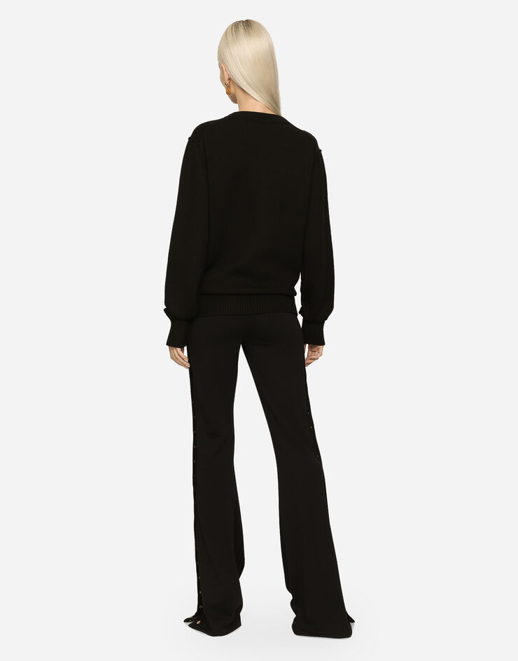 Dolce & Gabbana Wool round-neck sweater Black FXM31TJCVO0