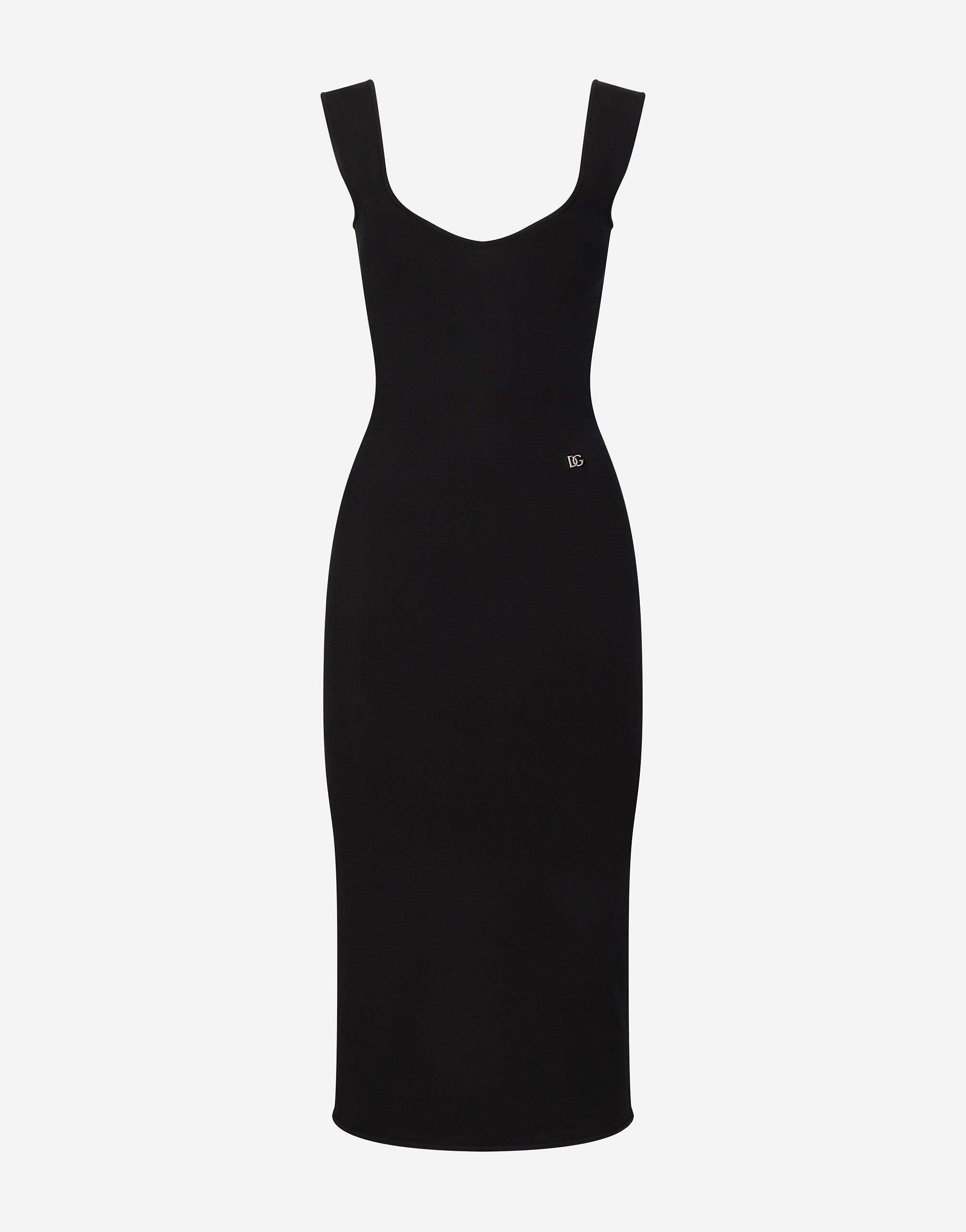 ${brand} Ärmelloses Kleid aus Viskosestrick ${colorDescription} ${masterID}