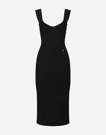 ${brand} Ärmelloses Kleid aus Viskosestrick ${colorDescription} ${masterID}