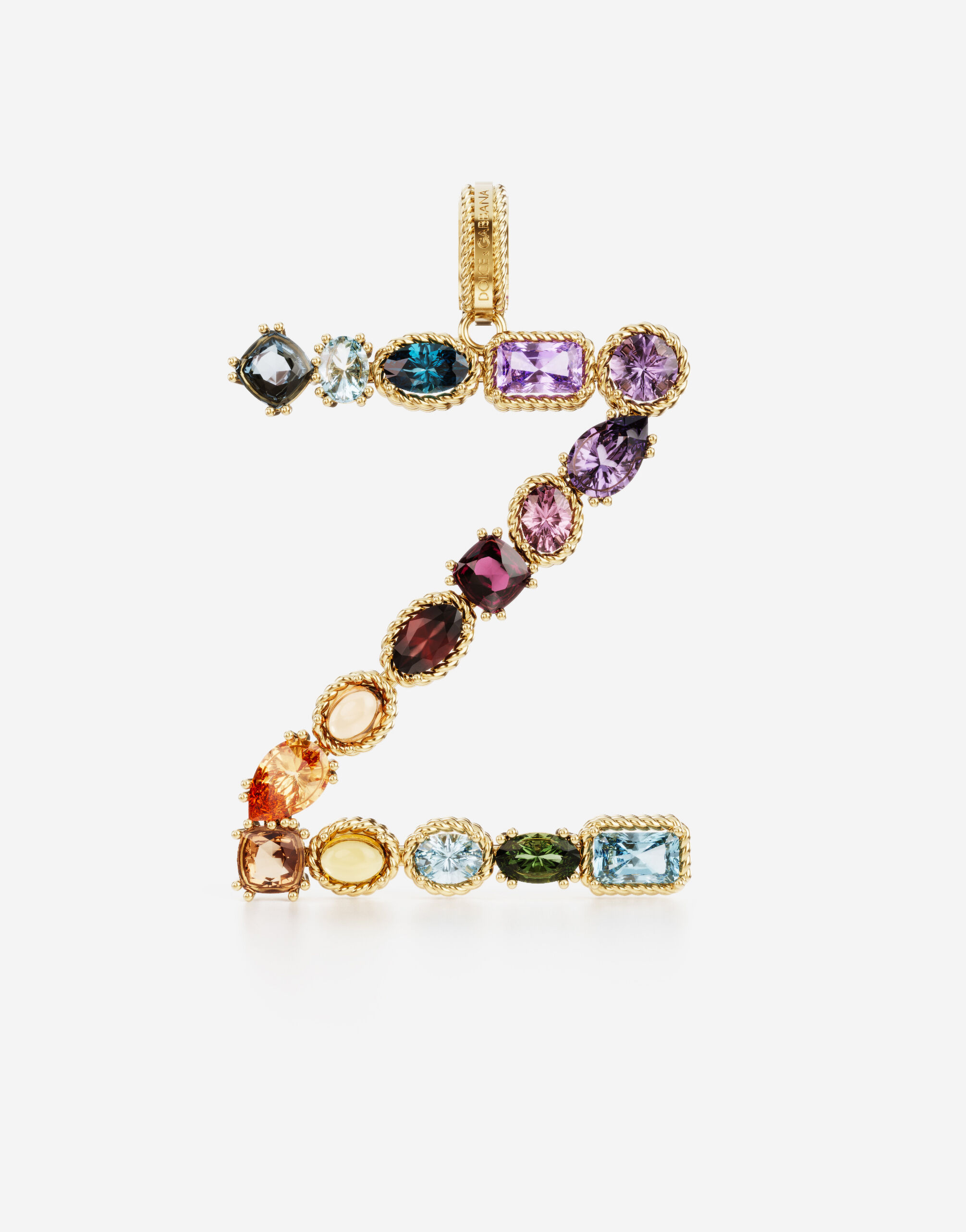 Dolce & Gabbana Breloque Z Rainbow alphabet en or jaune 18 ct avec pierres multicolores Doré WRMR1GWMIXS