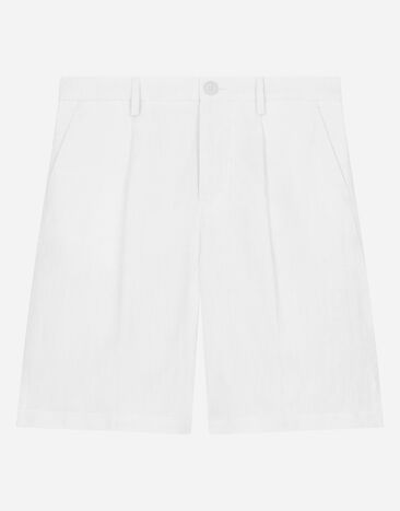 Dolce & Gabbana Non-stretch linen shorts Print L4JQT4II7EF