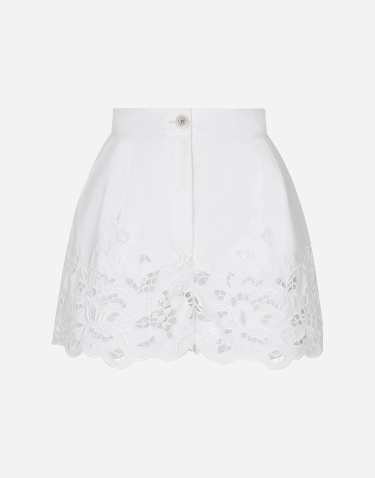 Dolce & Gabbana Cotton shorts with cut-out detailing White FTC5RZGDCJ0