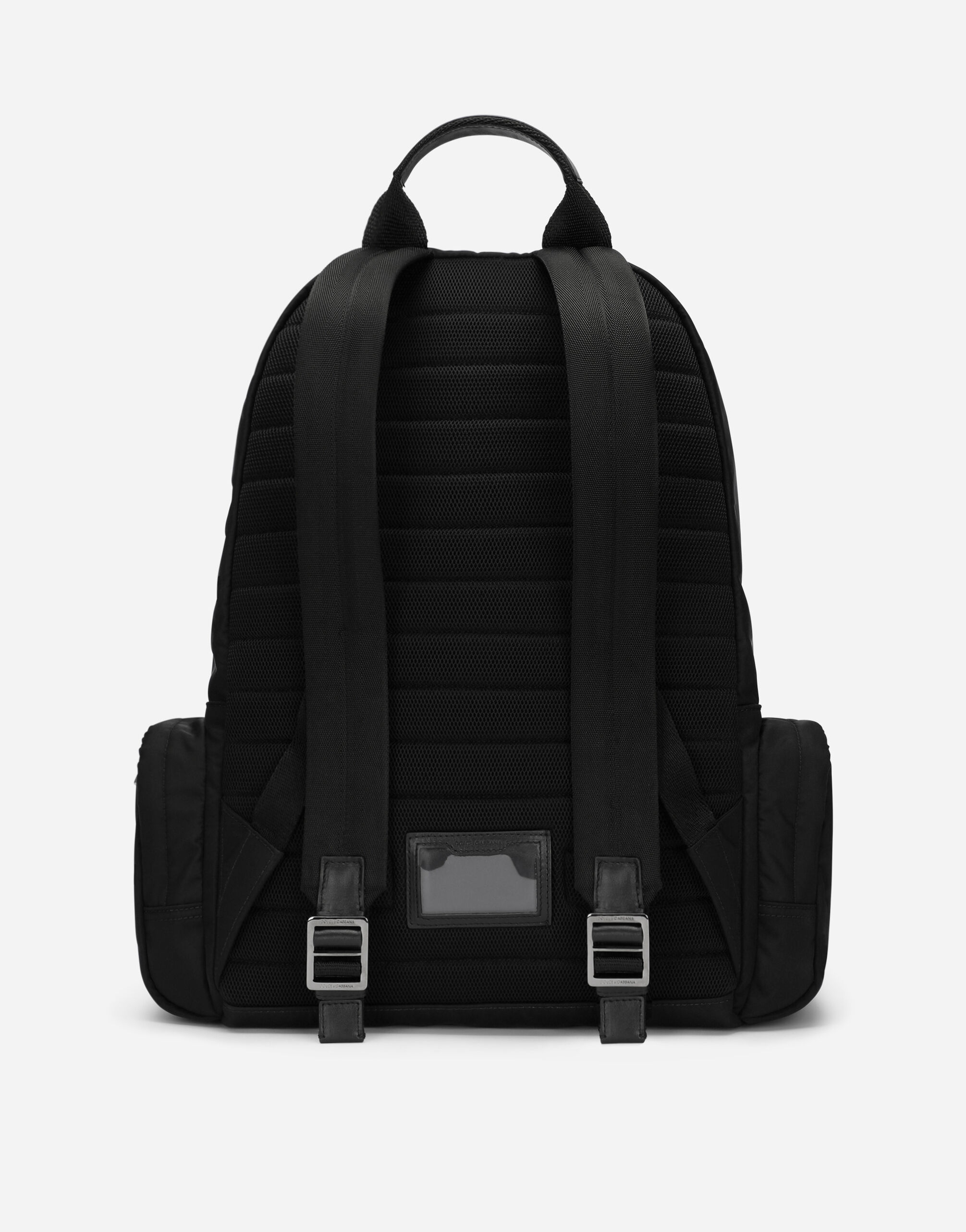 ブラックのメンズ Nylon backpack with rubberized logo | Dolce&Gabbana®