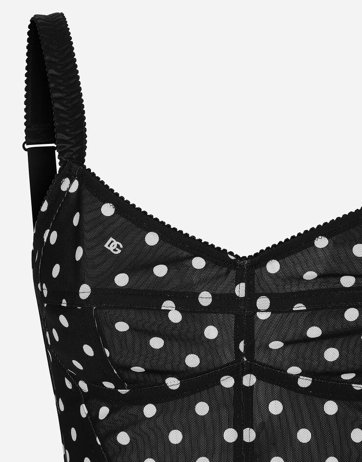 Dolce & Gabbana Polka-dot marquisette minidress with corset details Print F6JJXTFSUBG