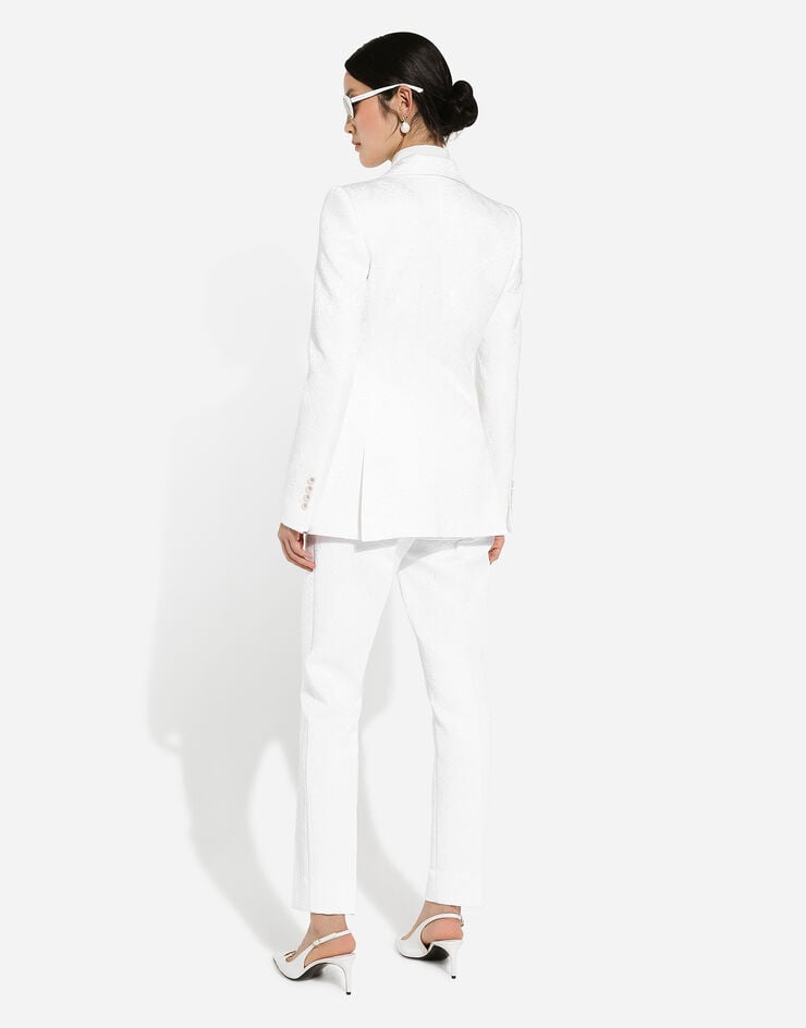 Dolce & Gabbana Однобортный пиджак Turlington из парчи белый F29UCTFJTBV