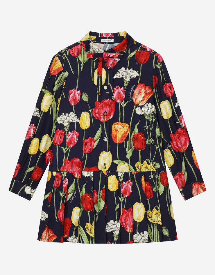 Dolce & Gabbana Viyella dress with tulip print Print L53DV7FS8C9