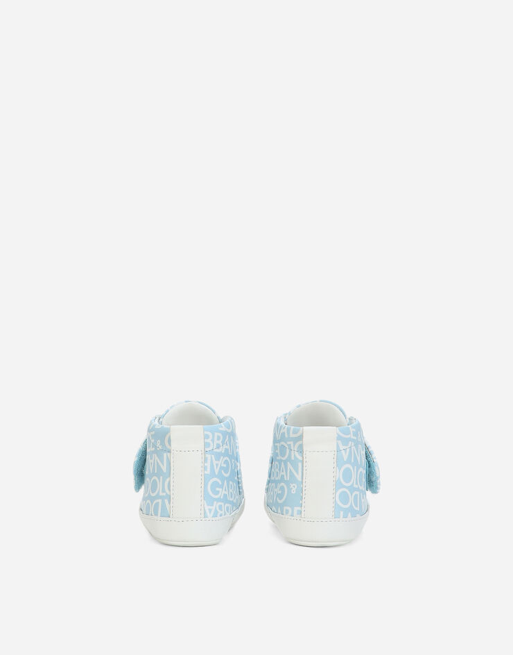 Dolce&Gabbana Sneakers mi-hautes en cuir nappa imprimé Bleu Ciel DK0130AX179