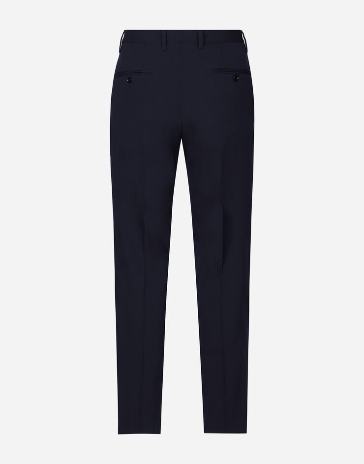 Dolce & Gabbana Pantalone sartoriale in saia stretch Blu GY6UETFUBBQ