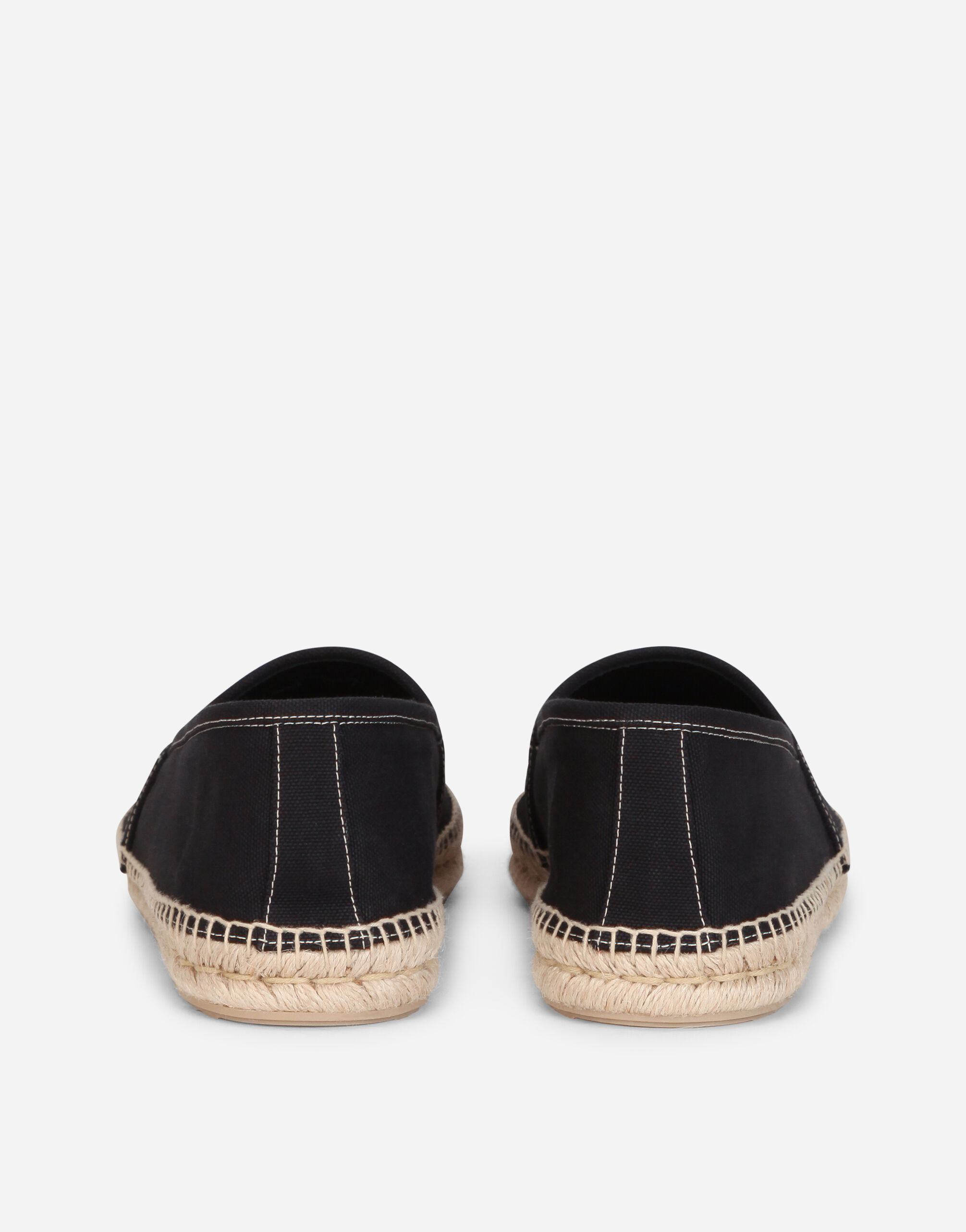 Canvas espadrilles with coat of arms embroidery in Black for