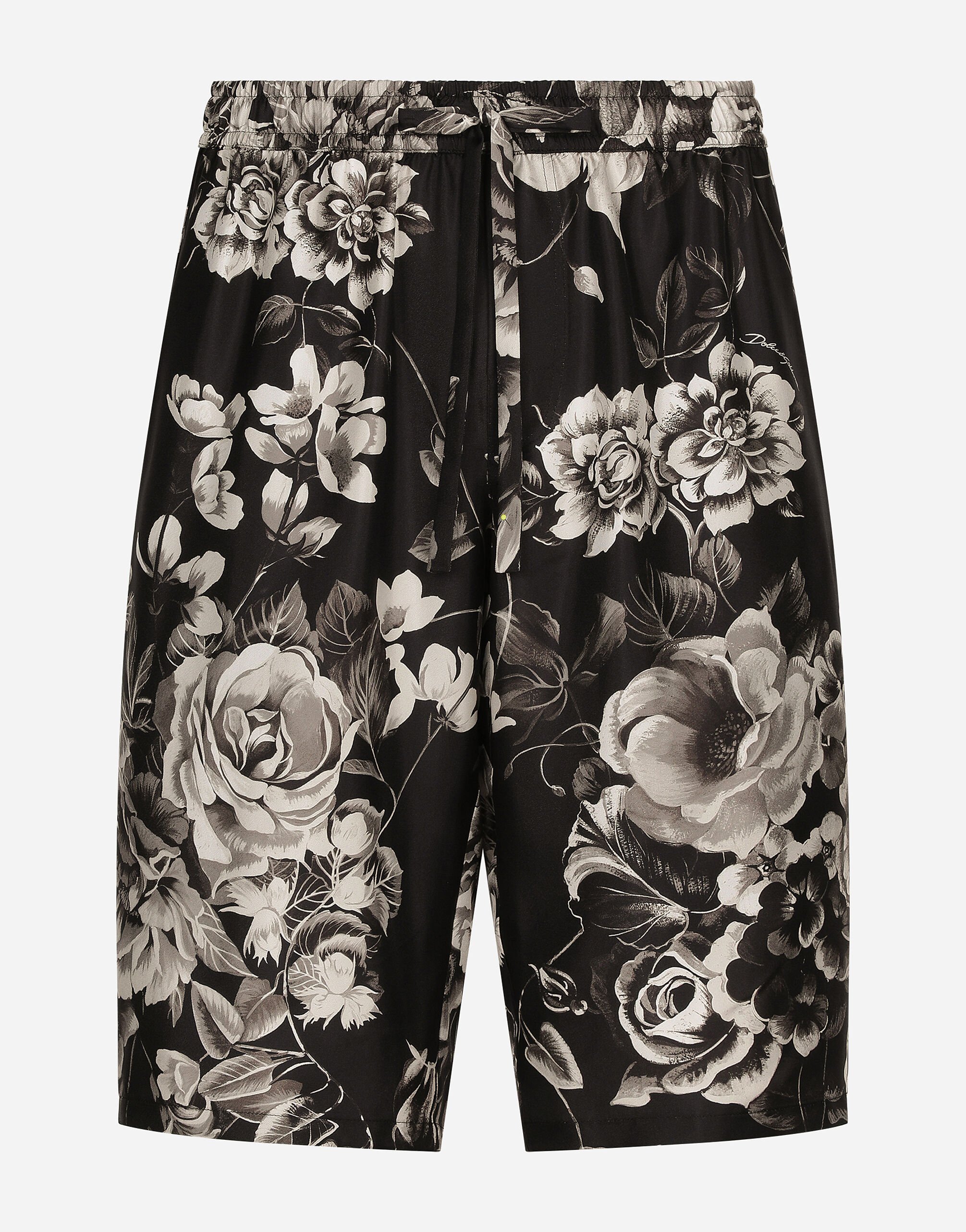 Dolce & Gabbana Floral-print silk vanity shorts Black BP3309A8034