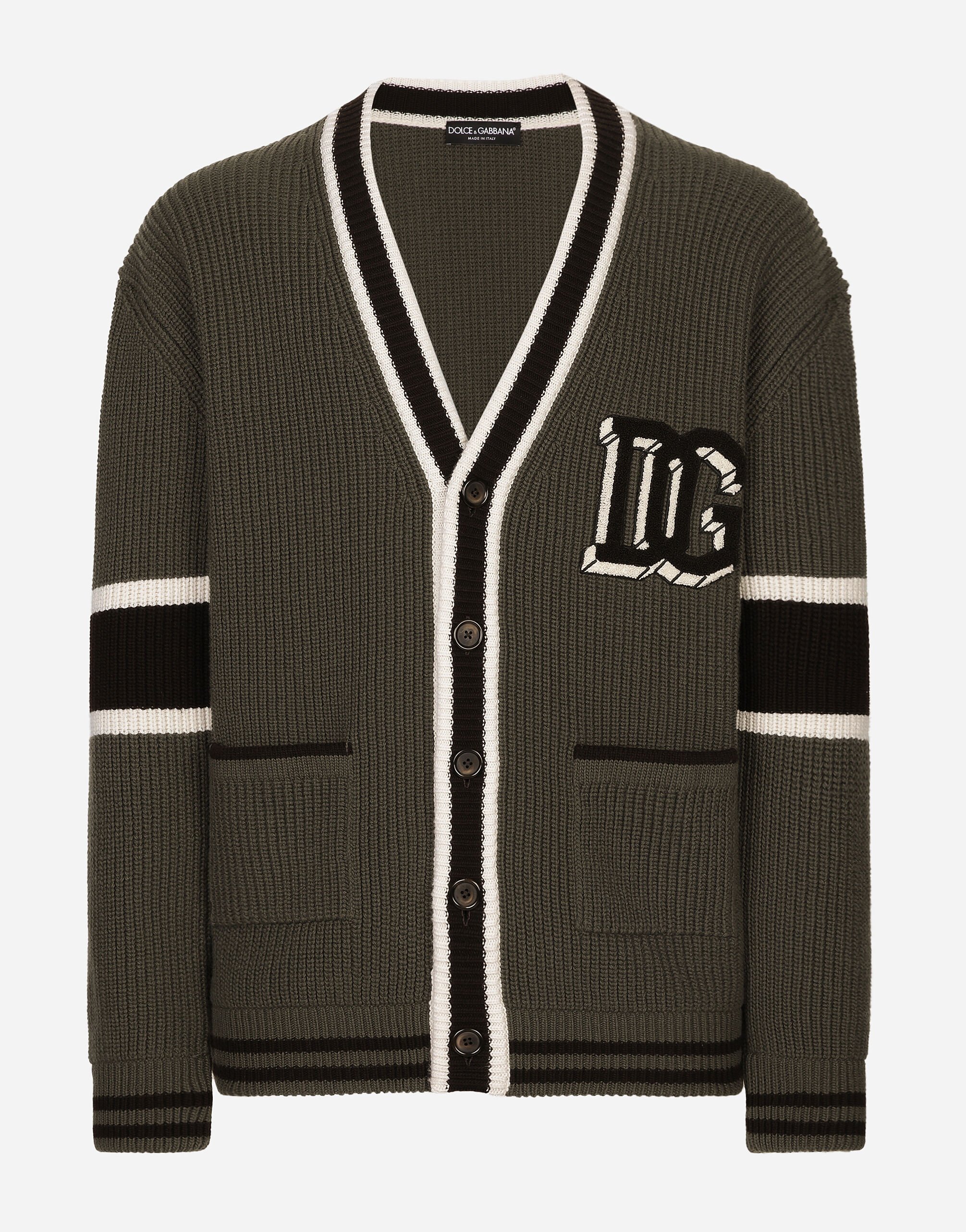 ${brand} Wollcardigan Patentmuster mit DG-Logopatch ${colorDescription} ${masterID}