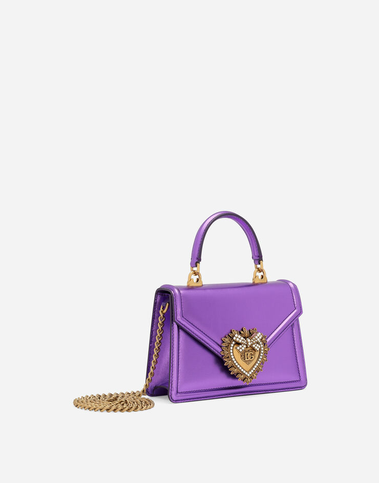Small metallic Devotion bag with bejeweled detailing in Multicolor
