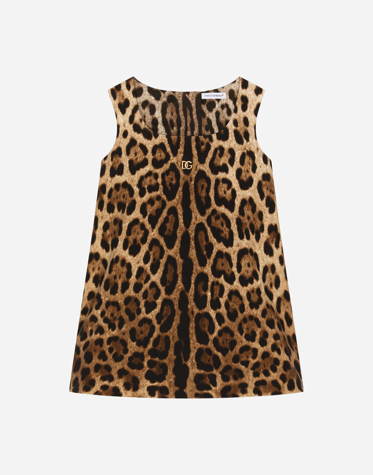 Dolce & Gabbana Leopard-print interlock midi dress Animal Print L53DM3FSGQX