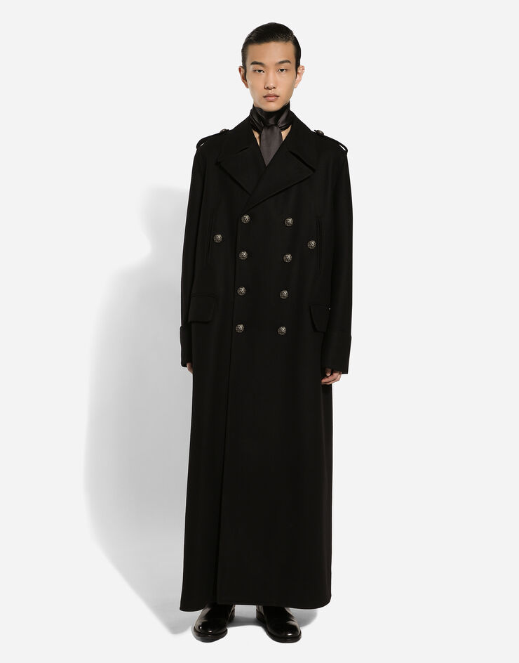 Dolce & Gabbana Long wool military-style coat Black G048CTHUMT8