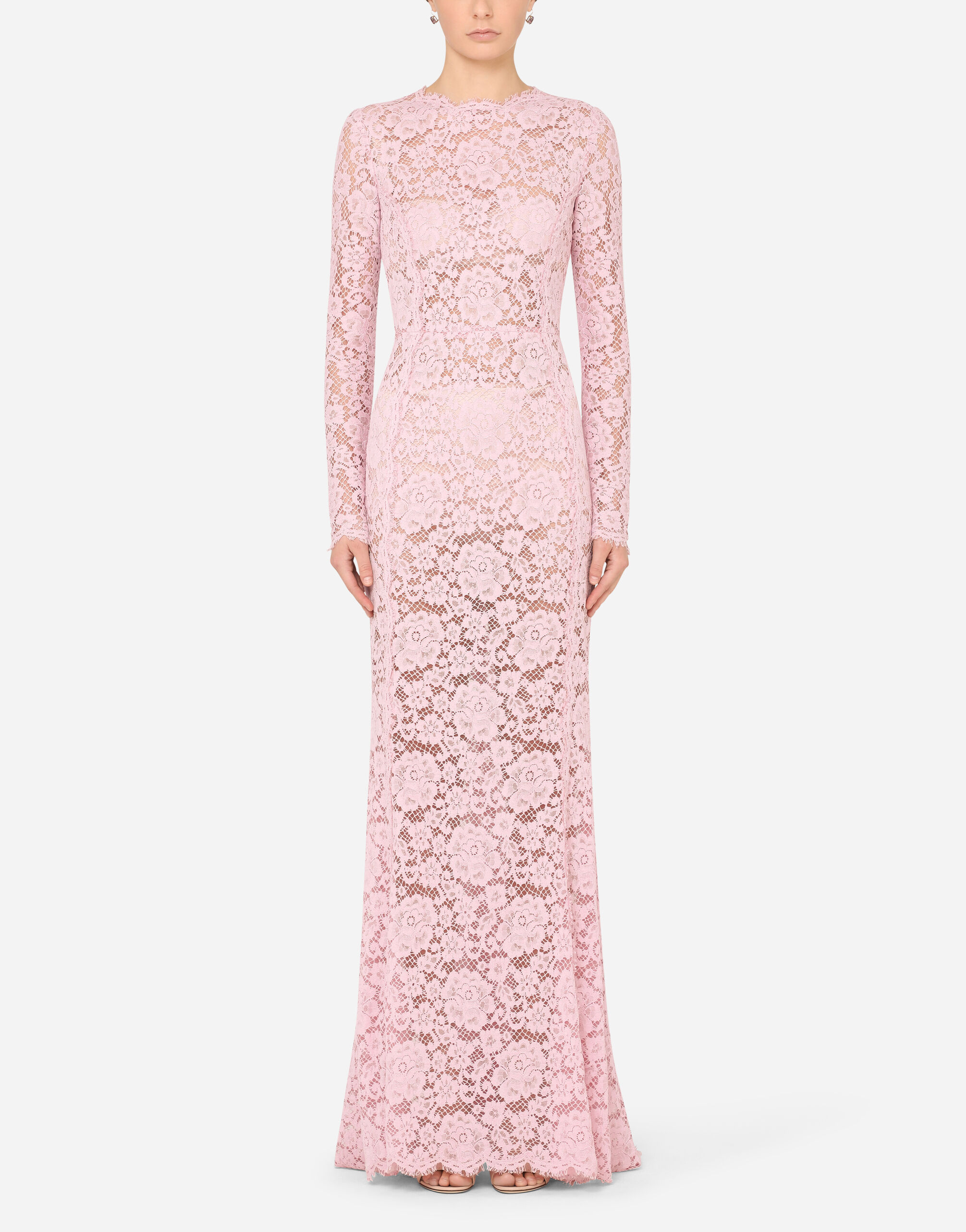 Dolce gabbana pink lace clearance dress